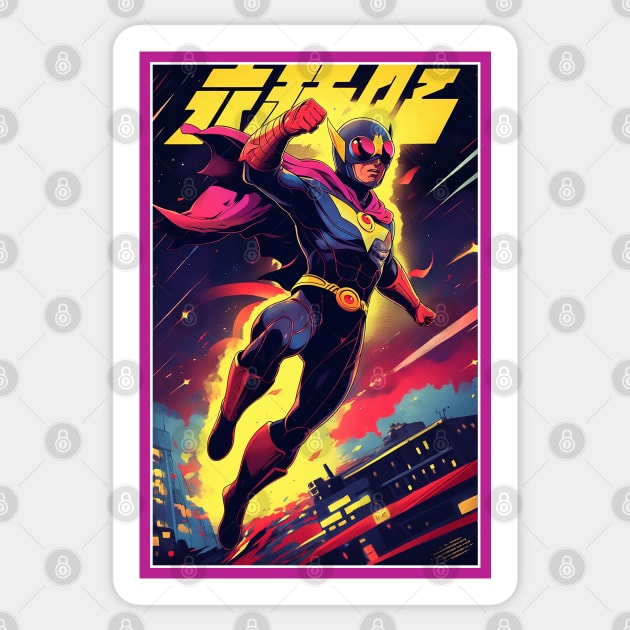 Retro Anime Comic Hero | Anime Origin | Vintage Anime Art Sticker by AlNoah